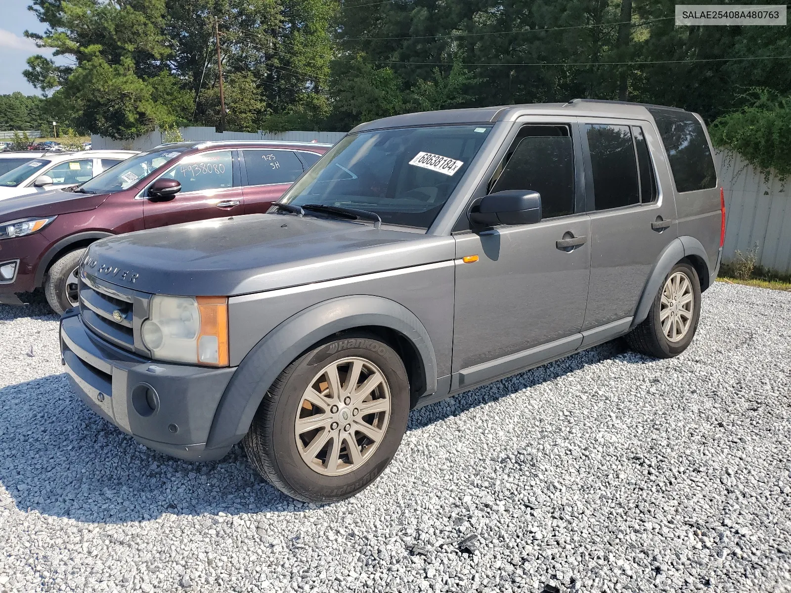 2008 Land Rover Lr3 Se VIN: SALAE25408A480763 Lot: 68638184