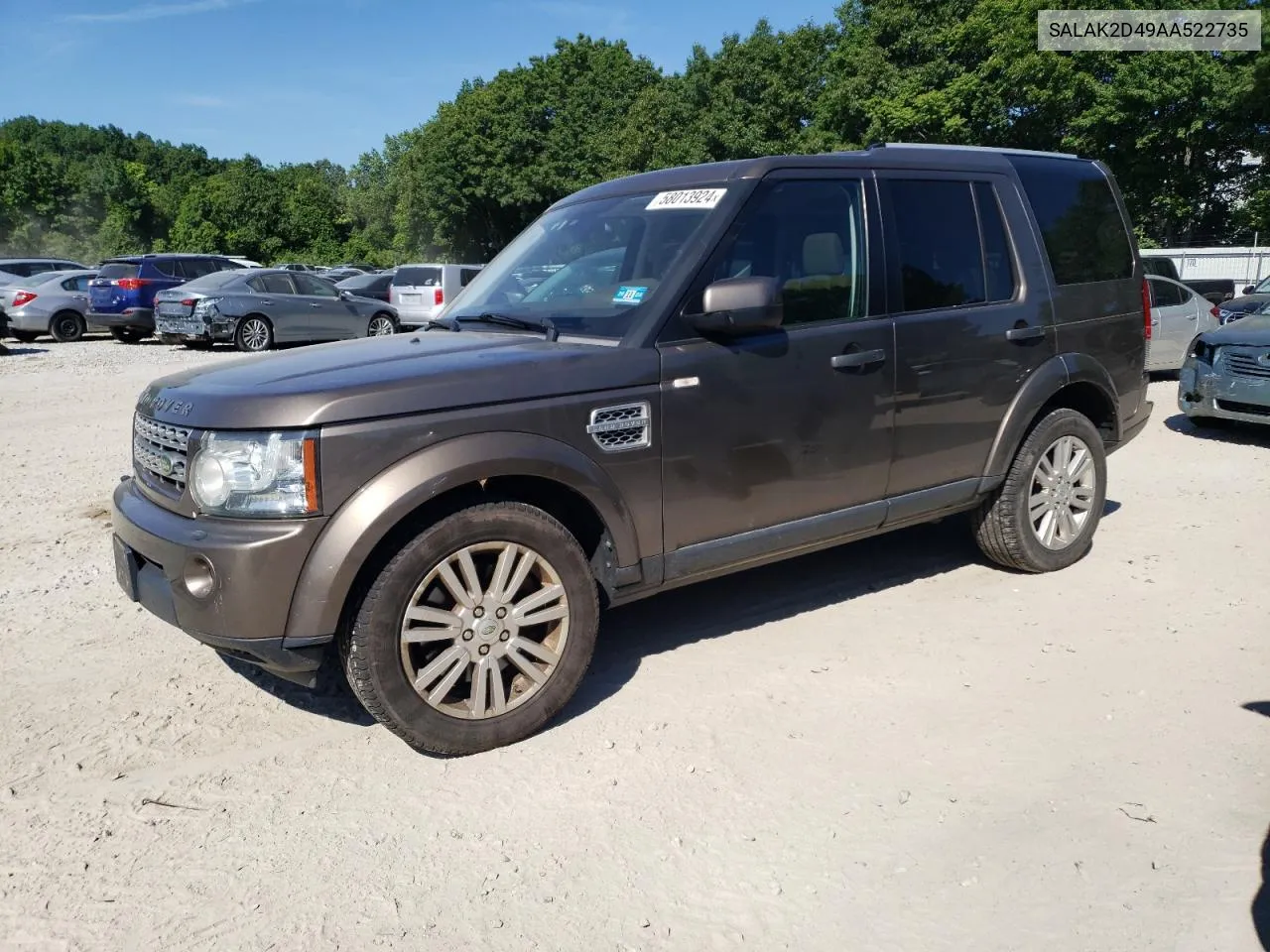 2010 Land Rover Lr4 Hse Luxury VIN: SALAK2D49AA522735 Lot: 58013924