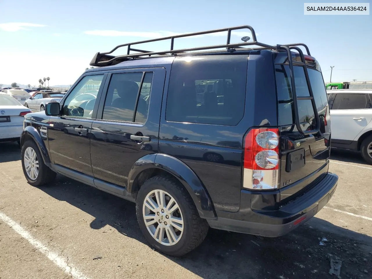 2010 Land Rover Lr4 Hse Plus VIN: SALAM2D44AA536424 Lot: 60445514