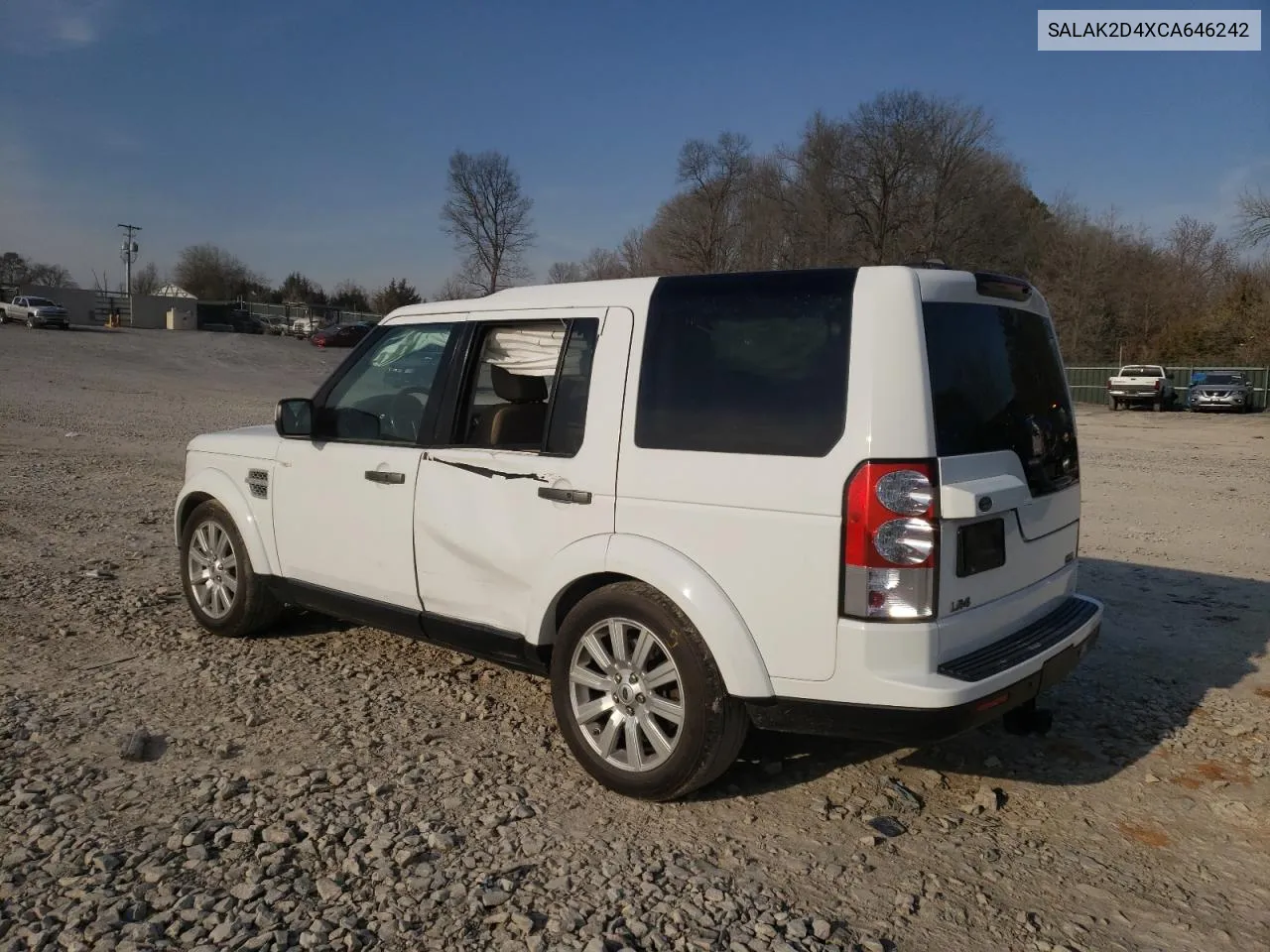 2012 Land Rover Lr4 Hse Luxury VIN: SALAK2D4XCA646242 Lot: 44328144