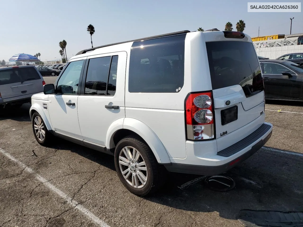 2012 Land Rover Lr4 Hse VIN: SALAG2D42CA626360 Lot: 71127364