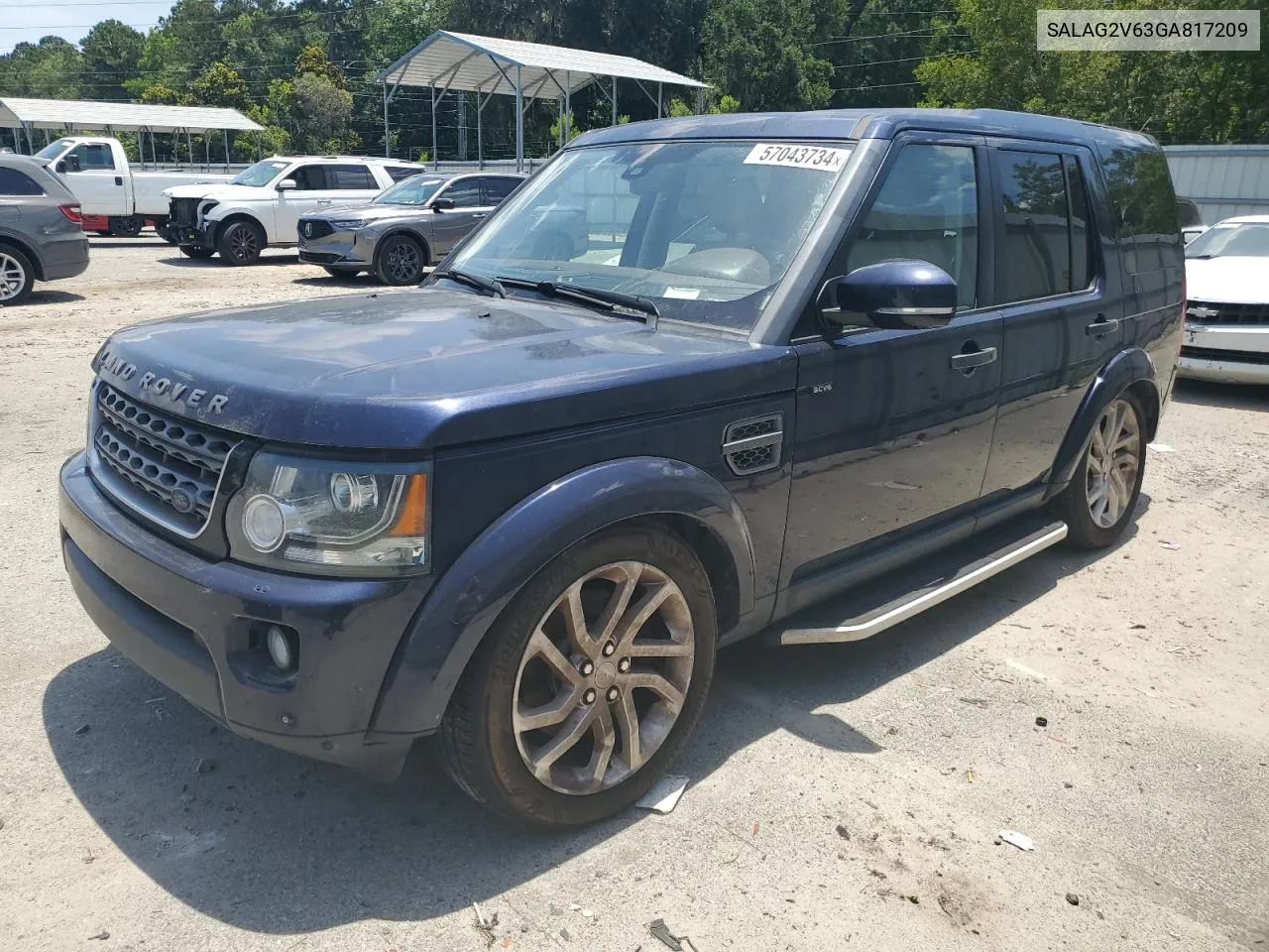 2016 Land Rover Lr4 Hse VIN: SALAG2V63GA817209 Lot: 57043734