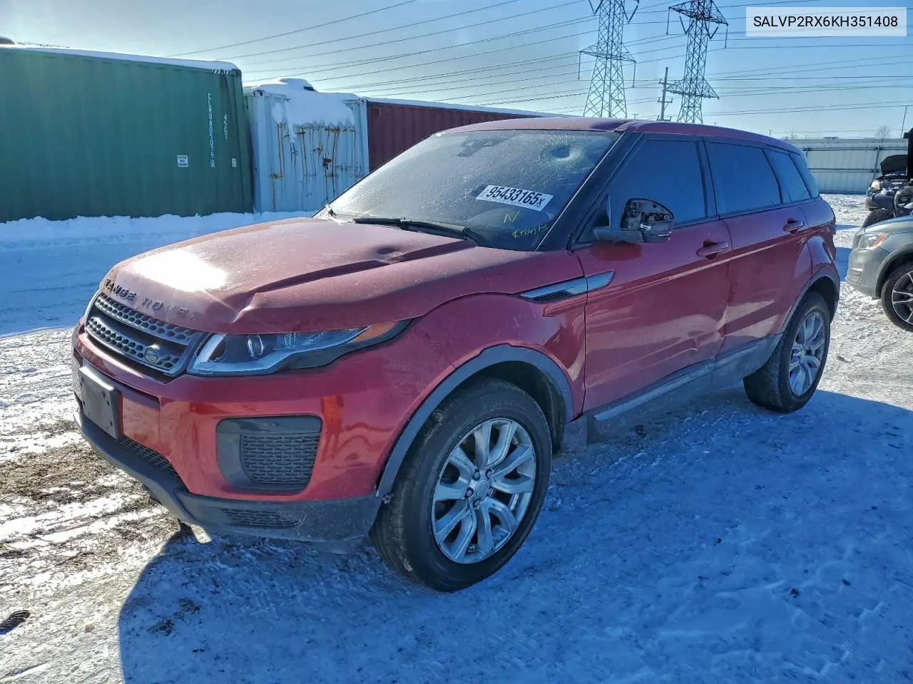 SALVP2RX6KH351408 2019 Land Rover Range Rover Evoque Se