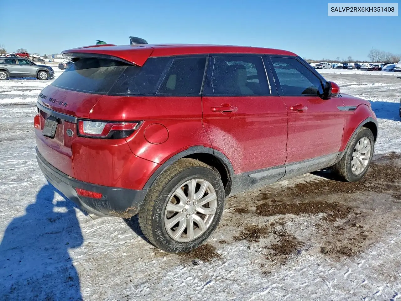 SALVP2RX6KH351408 2019 Land Rover Range Rover Evoque Se