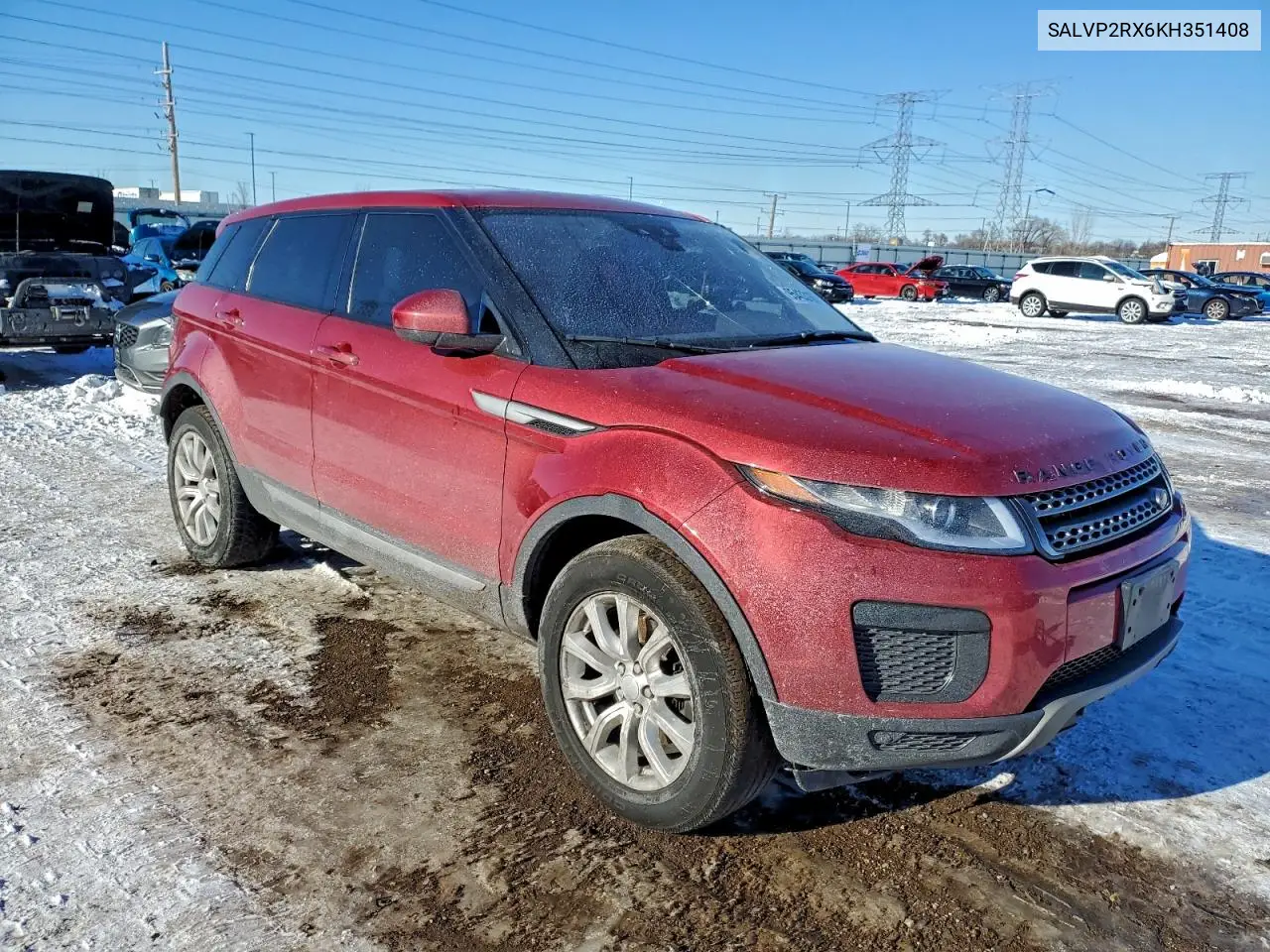 SALVP2RX6KH351408 2019 Land Rover Range Rover Evoque Se