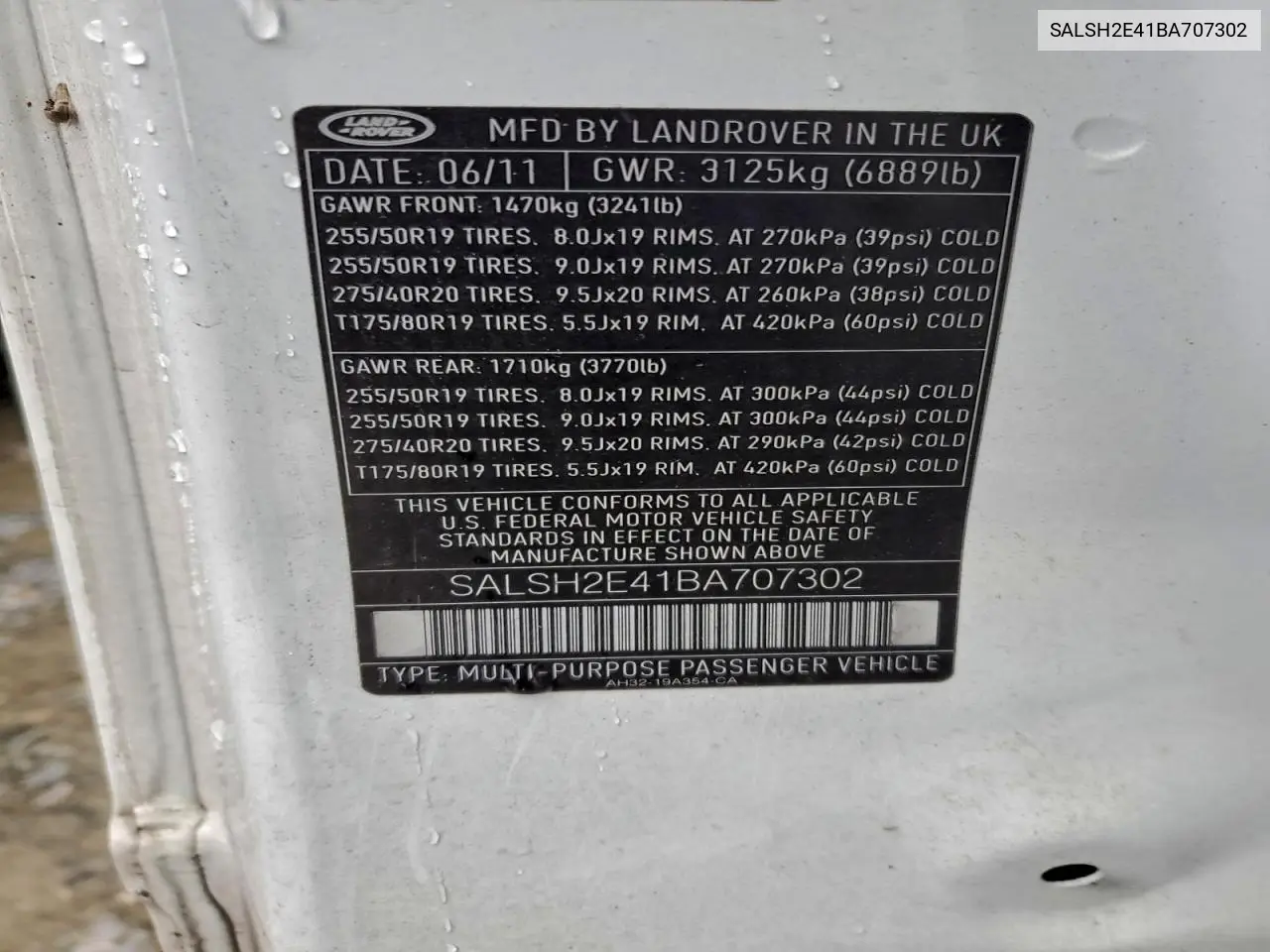 SALSH2E41BA707302 2011 Land Rover Range Rover Sport Sc