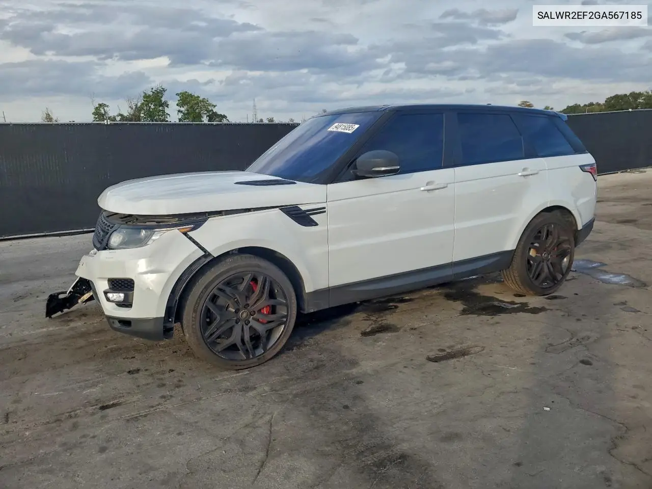 SALWR2EF2GA567185 2016 Land Rover Range Rover Sport Sc