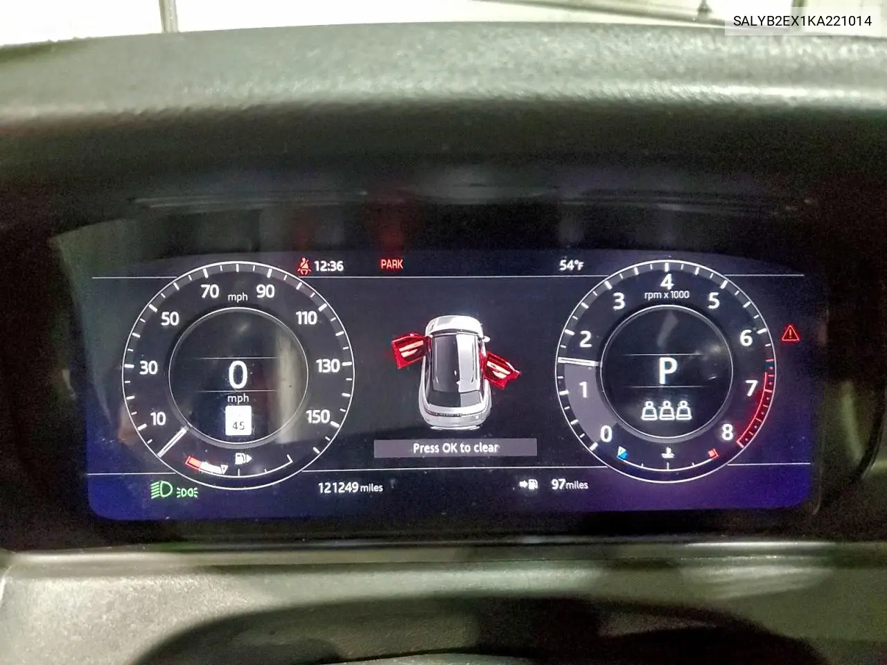 SALYB2EX1KA221014 2019 Land Rover Range Rover Velar S