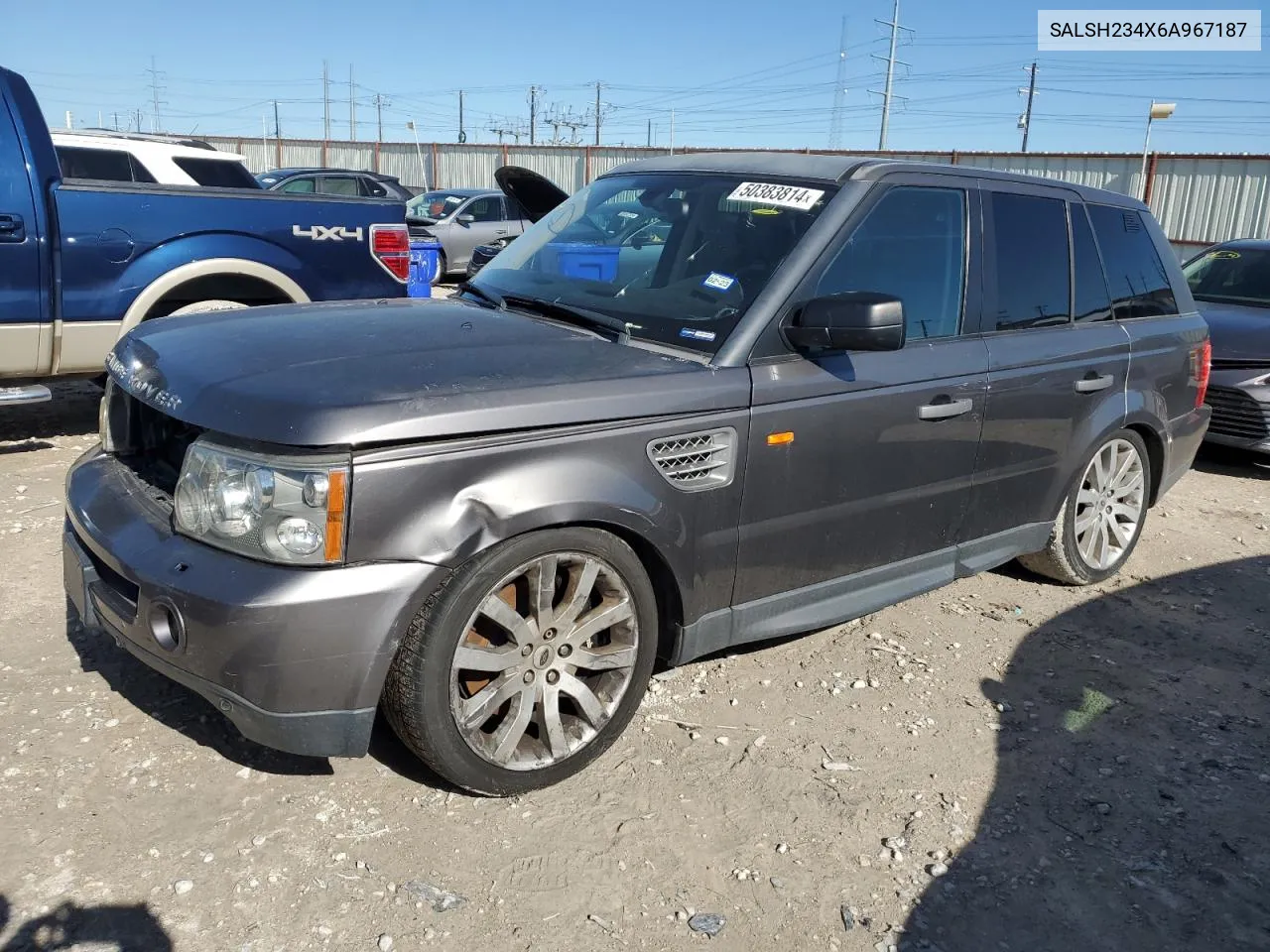 2006 Land Rover Range Rover Sport Supercharged VIN: SALSH234X6A967187 Lot: 50383814