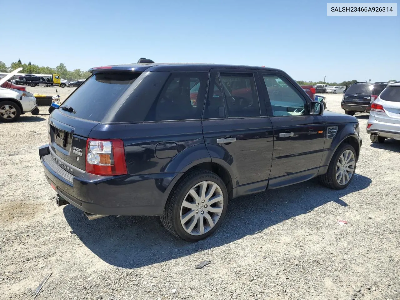 2006 Land Rover Range Rover Sport Supercharged VIN: SALSH23466A926314 Lot: 54037794