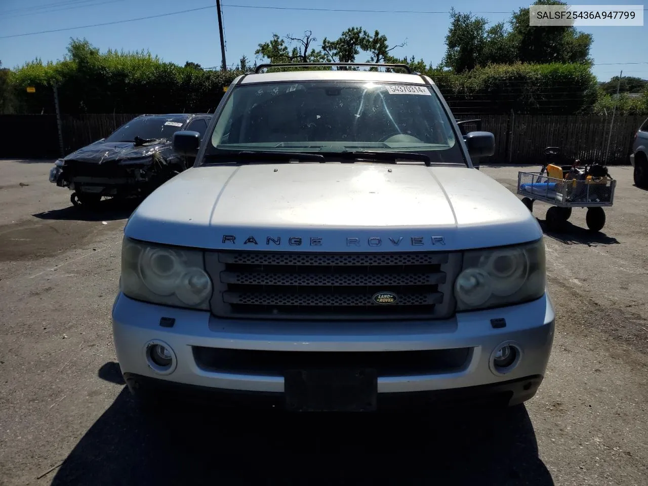 SALSF25436A947799 2006 Land Rover Range Rover Sport Hse