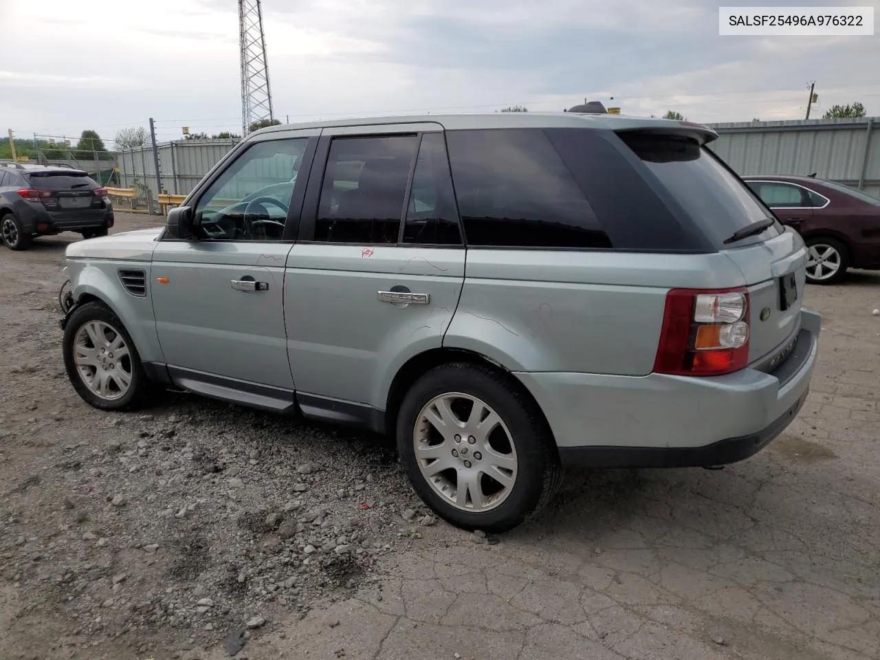 2006 Land Rover Range Rover Sport Hse VIN: SALSF25496A976322 Lot: 54536924