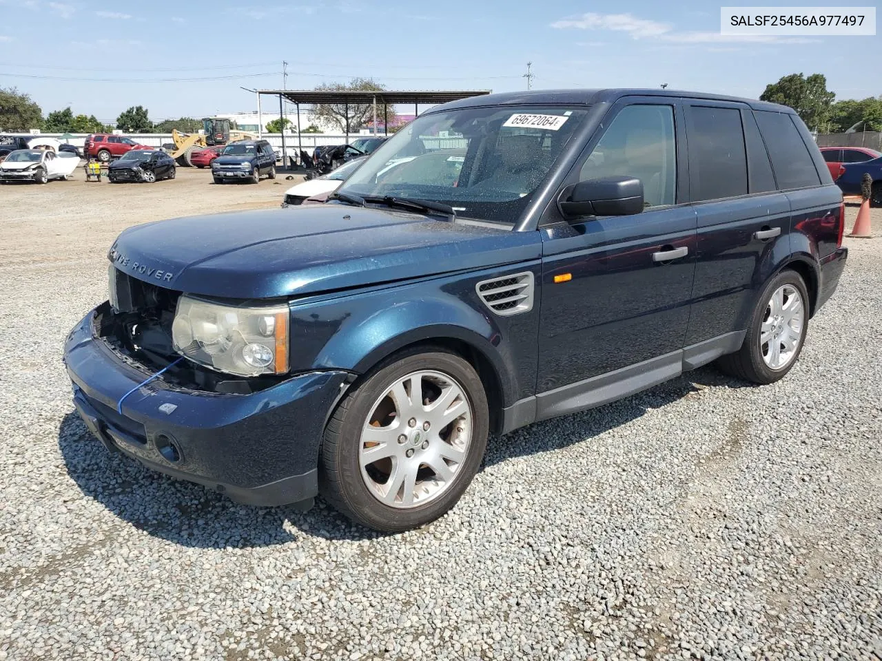 2006 Land Rover Range Rover Sport Hse VIN: SALSF25456A977497 Lot: 69672064