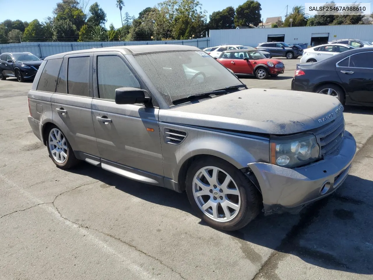 2007 Land Rover Range Rover Sport Hse VIN: SALSF25467A988610 Lot: 70418804