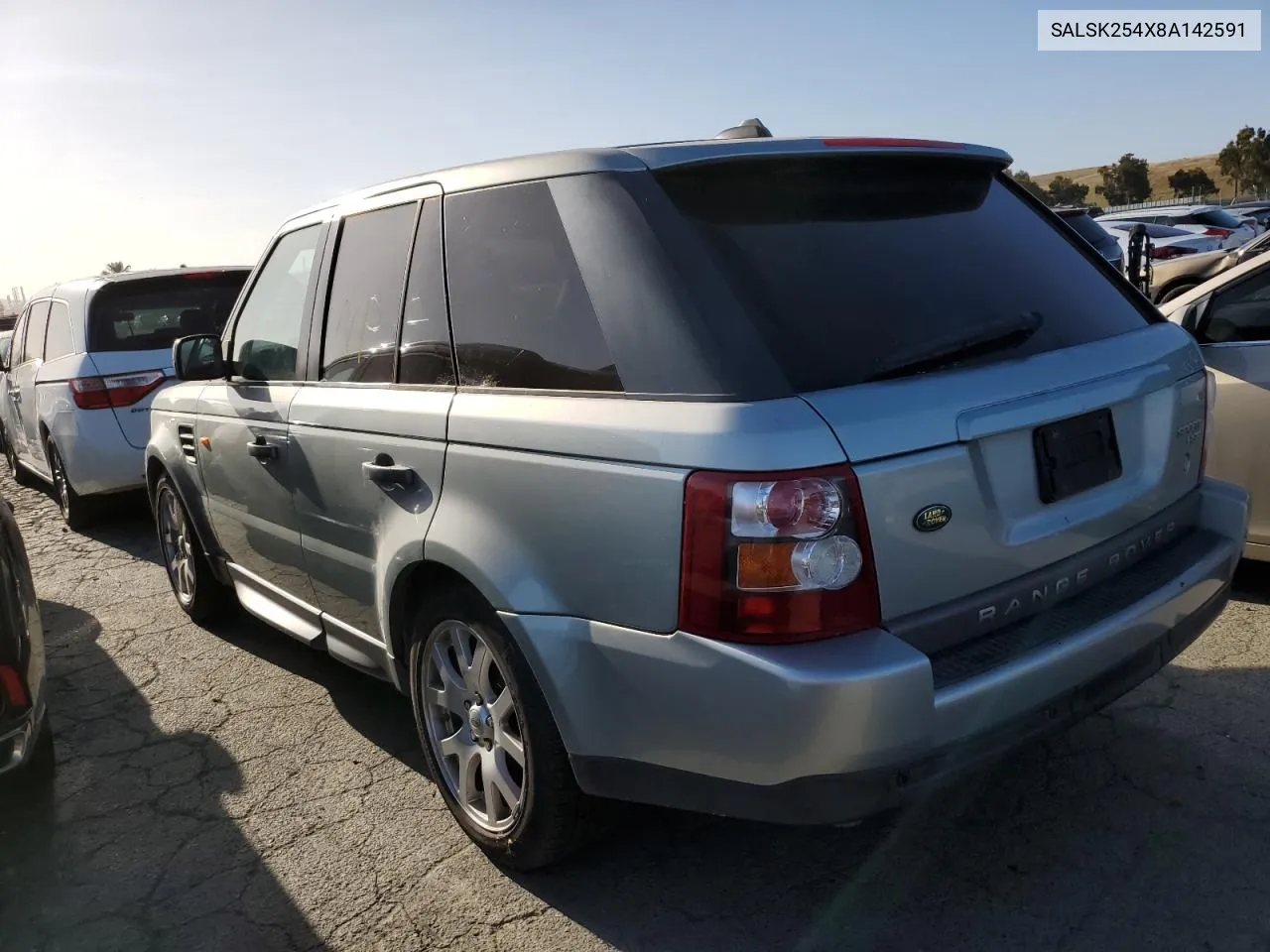 2008 Land Rover Range Rover Sport Hse VIN: SALSK254X8A142591 Lot: 55539214