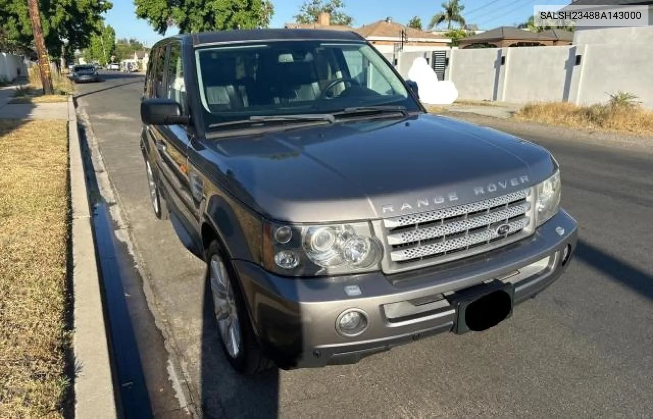 2008 Land Rover Range Rover Sport Supercharged VIN: SALSH23488A143000 Lot: 59580574