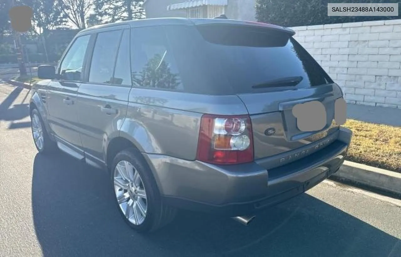 2008 Land Rover Range Rover Sport Supercharged VIN: SALSH23488A143000 Lot: 59580574