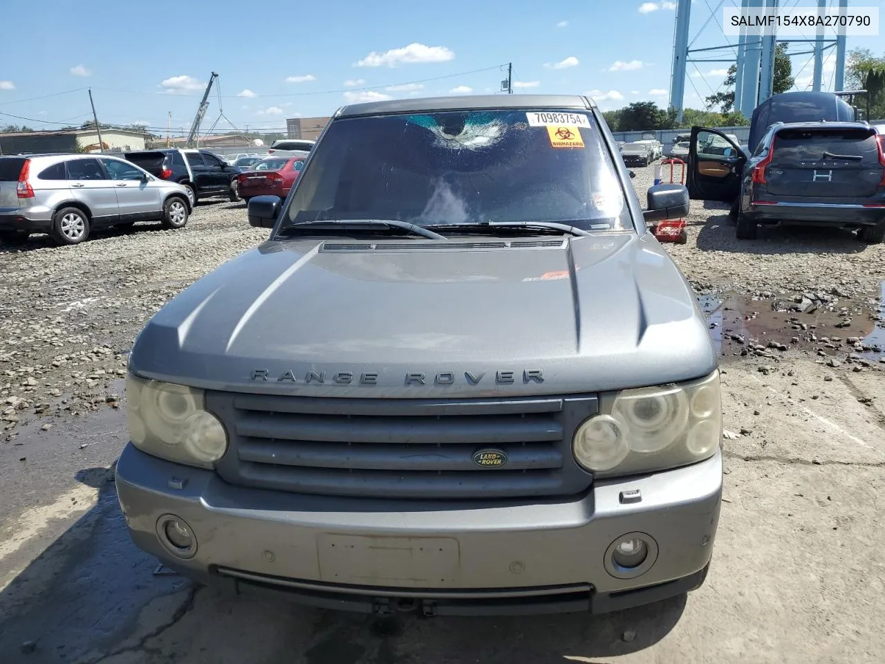 2008 Land Rover Range Rover Hse VIN: SALMF154X8A270790 Lot: 70983754