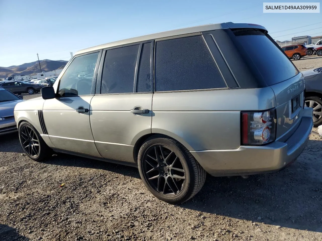 2010 Land Rover Range Rover Hse VIN: SALME1D49AA309959 Lot: 53767984