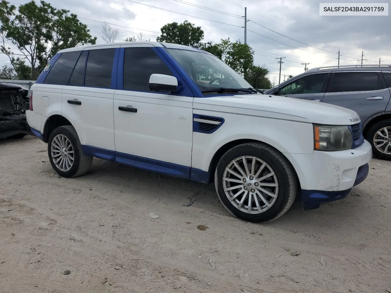 2011 Land Rover Range Rover Sport Hse VIN: SALSF2D43BA291759 Lot: 50590644