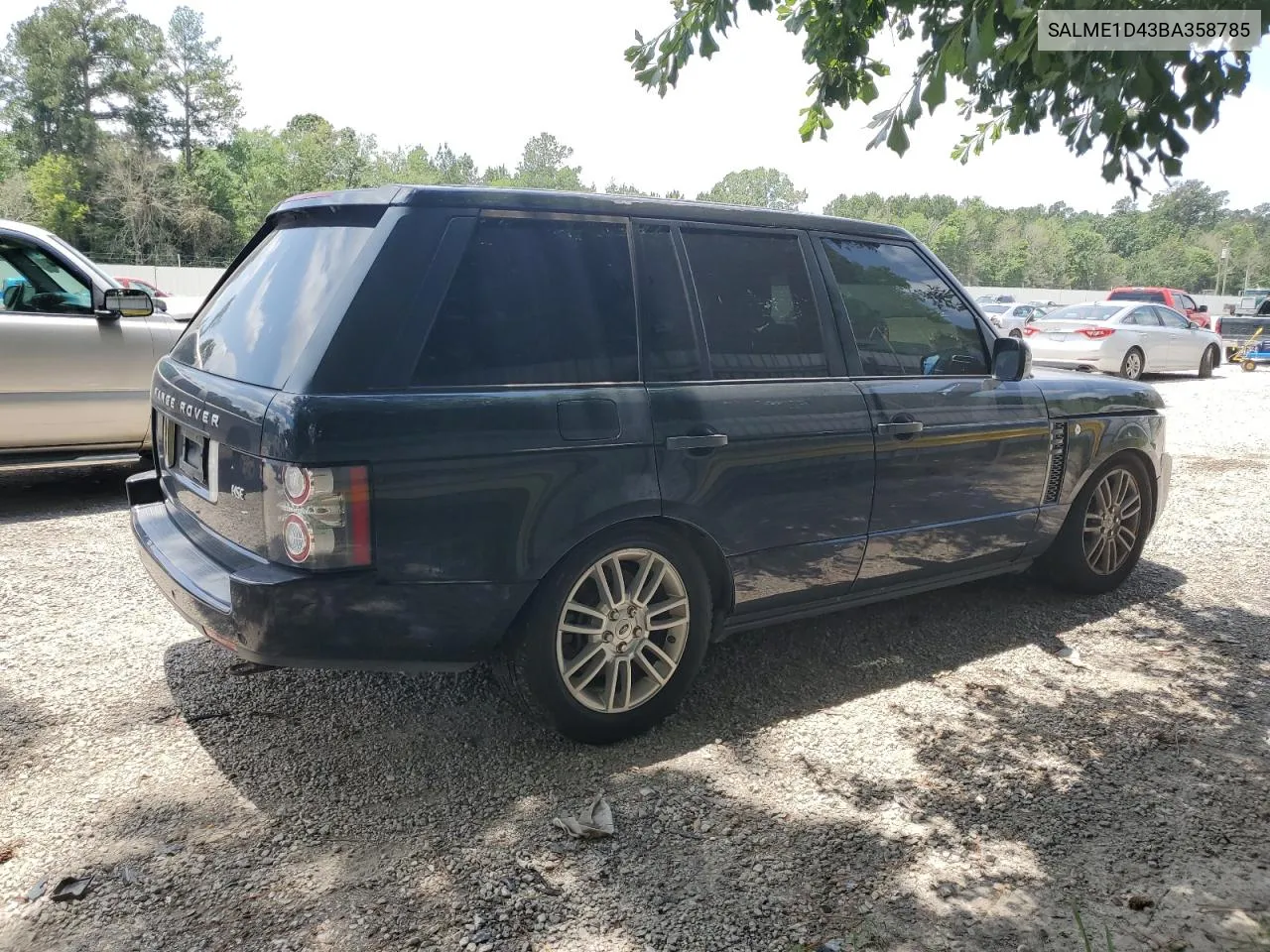 2011 Land Rover Range Rover Hse VIN: SALME1D43BA358785 Lot: 53898354