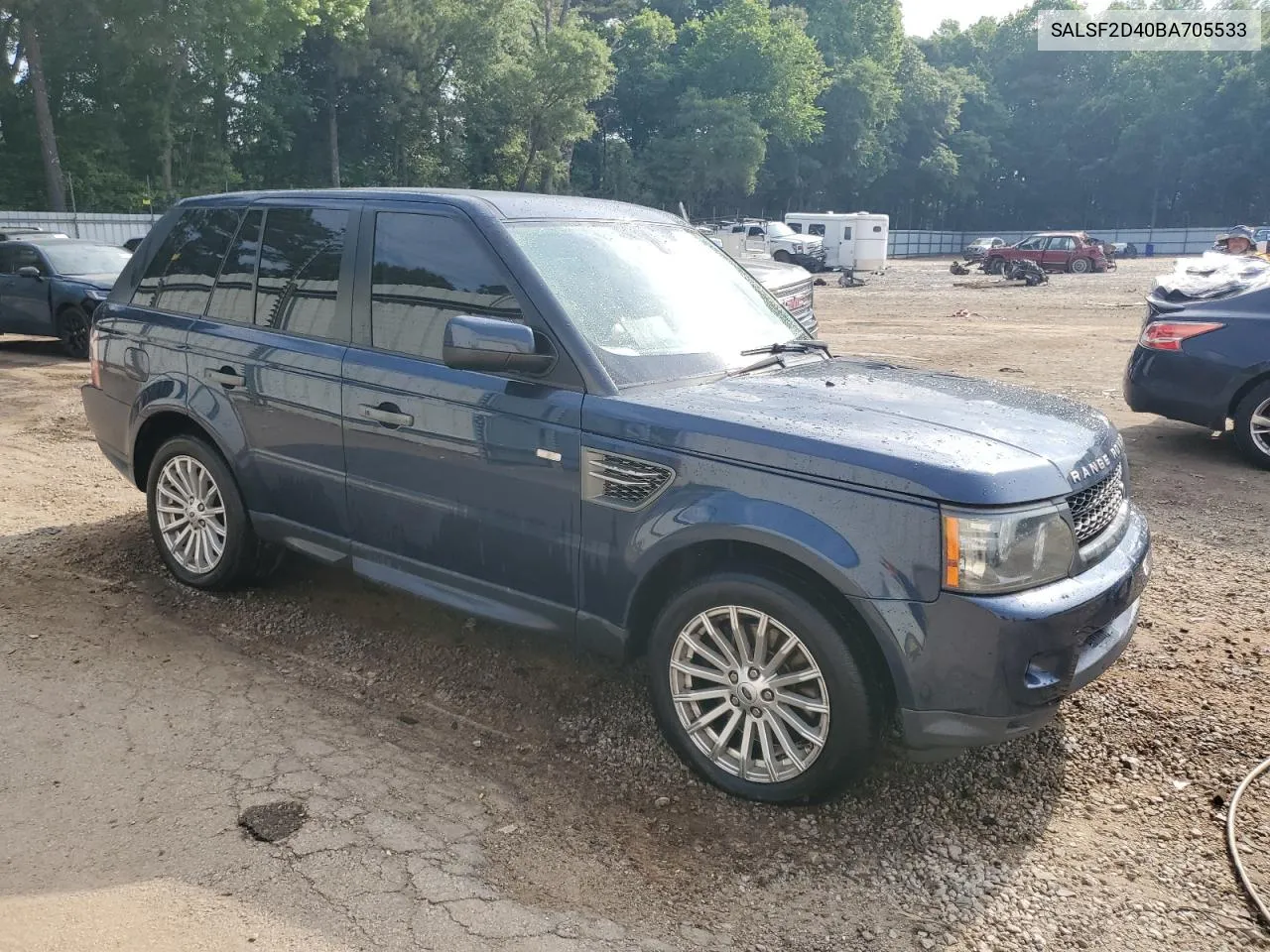 2011 Land Rover Range Rover Sport Hse VIN: SALSF2D40BA705533 Lot: 56104174