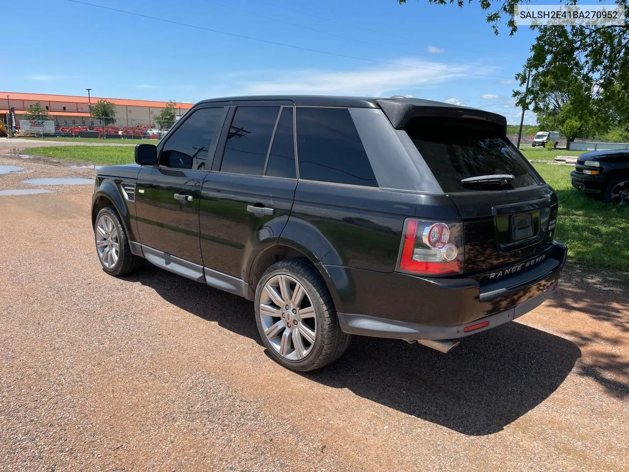 2011 Land Rover Range Rover Sport Sc VIN: SALSH2E41BA270952 Lot: 57467054