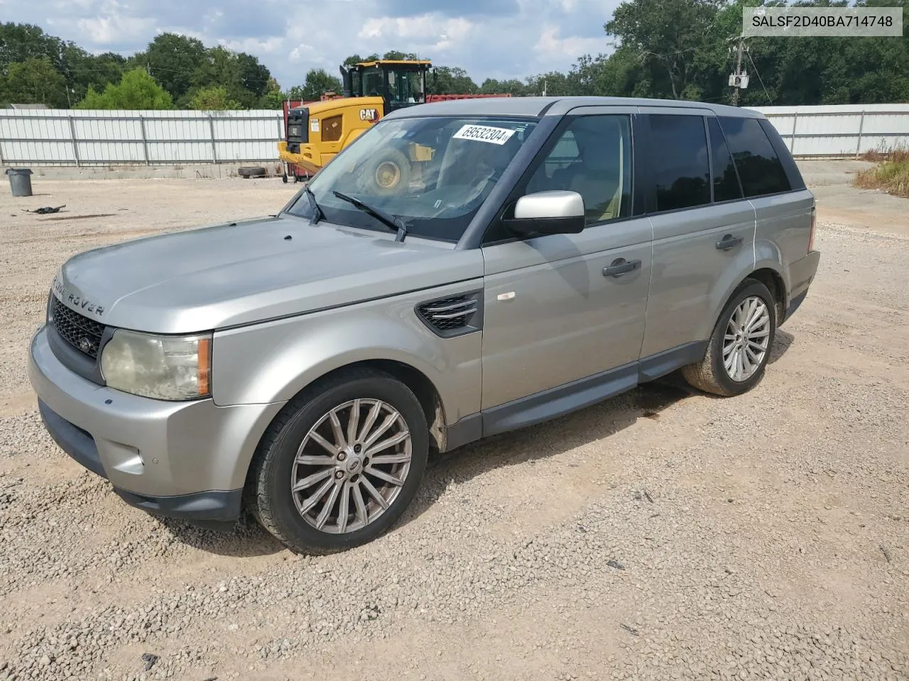 2011 Land Rover Range Rover Sport Hse VIN: SALSF2D40BA714748 Lot: 69532304