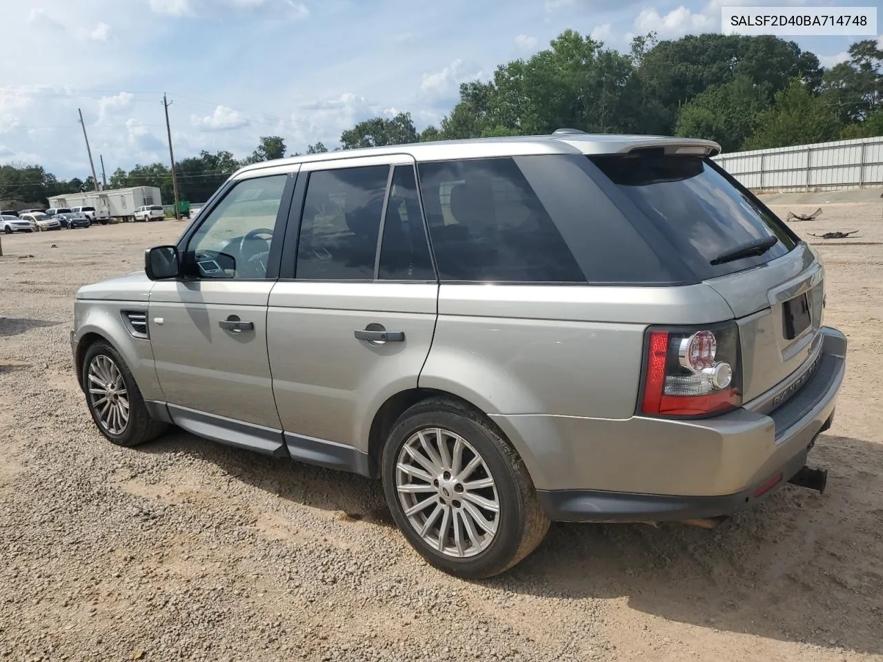 2011 Land Rover Range Rover Sport Hse VIN: SALSF2D40BA714748 Lot: 69532304