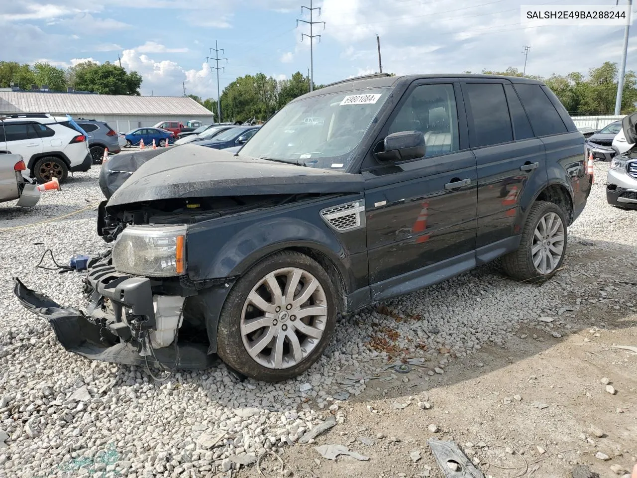 2011 Land Rover Range Rover Sport Sc VIN: SALSH2E49BA288244 Lot: 69801084