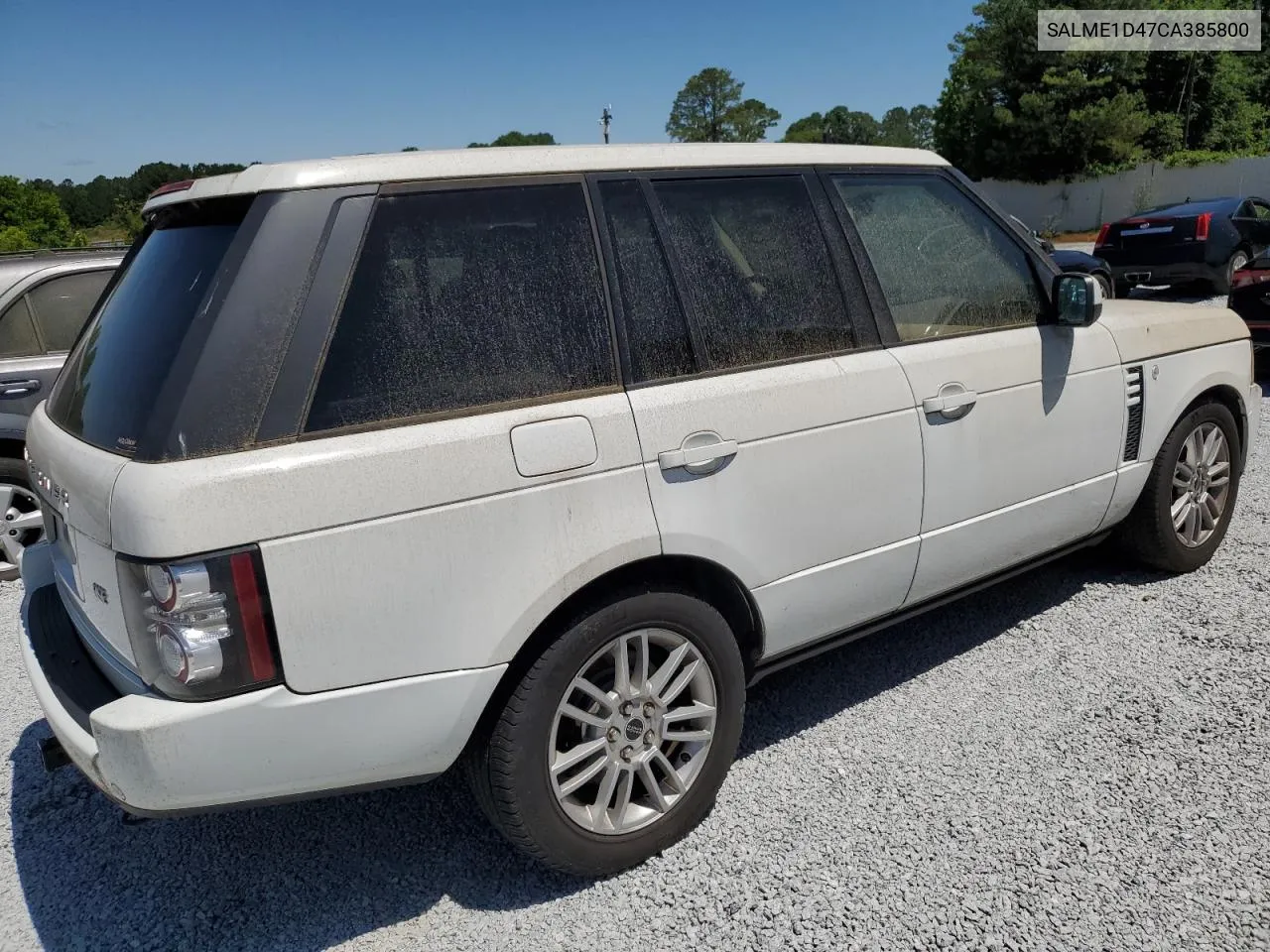 2012 Land Rover Range Rover Hse VIN: SALME1D47CA385800 Lot: 55626504