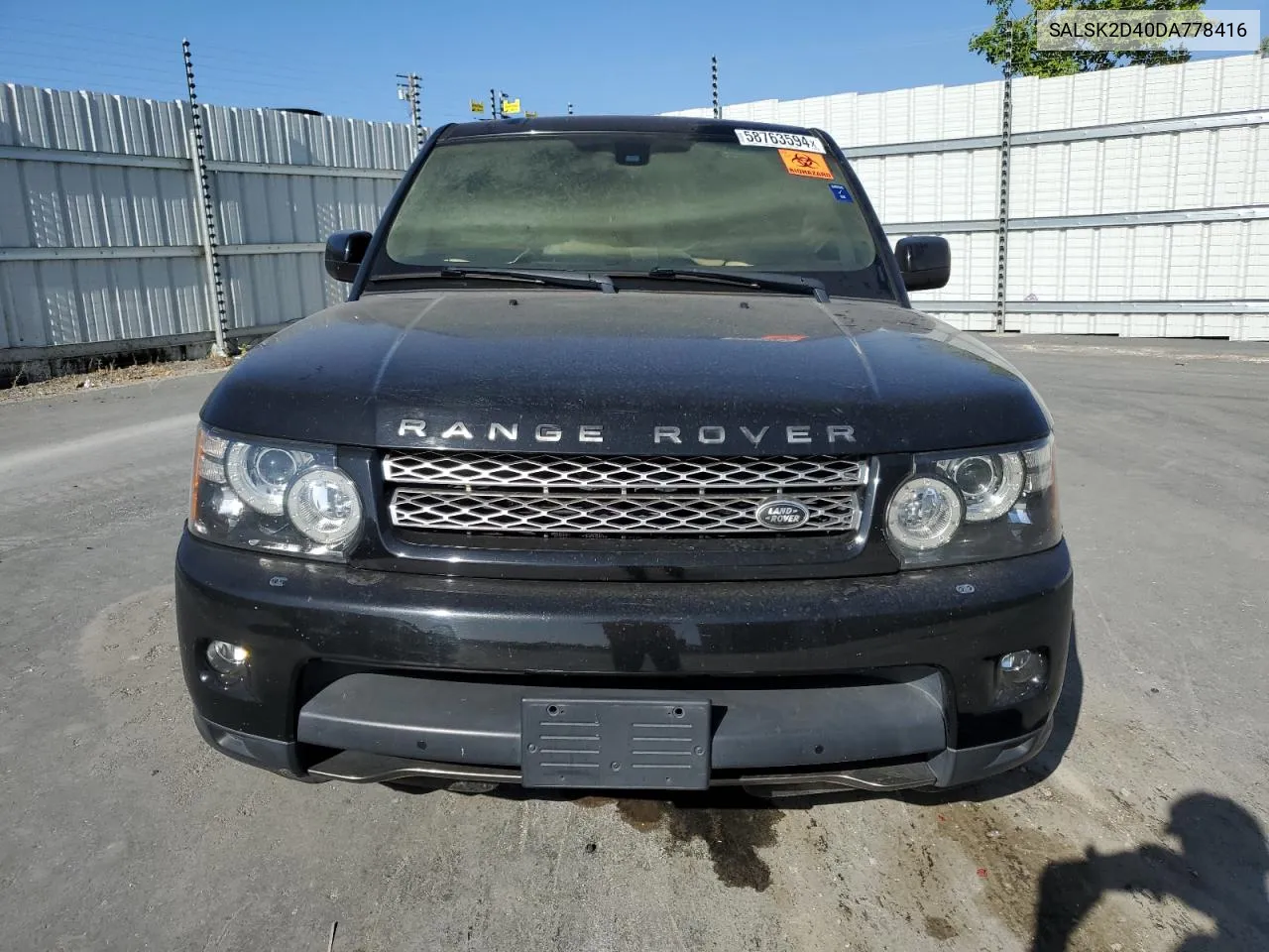 2013 Land Rover Range Rover Sport Hse Luxury VIN: SALSK2D40DA778416 Lot: 58763594