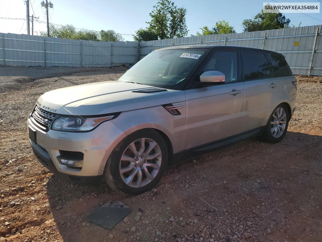 2014 Land Rover Range Rover Sport Hse VIN: SALWR2WFXEA354884 Lot: 51079114