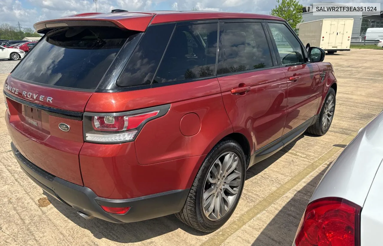 2014 Land Rover Range Rover Sport Sc VIN: SALWR2TF3EA351524 Lot: 53414944