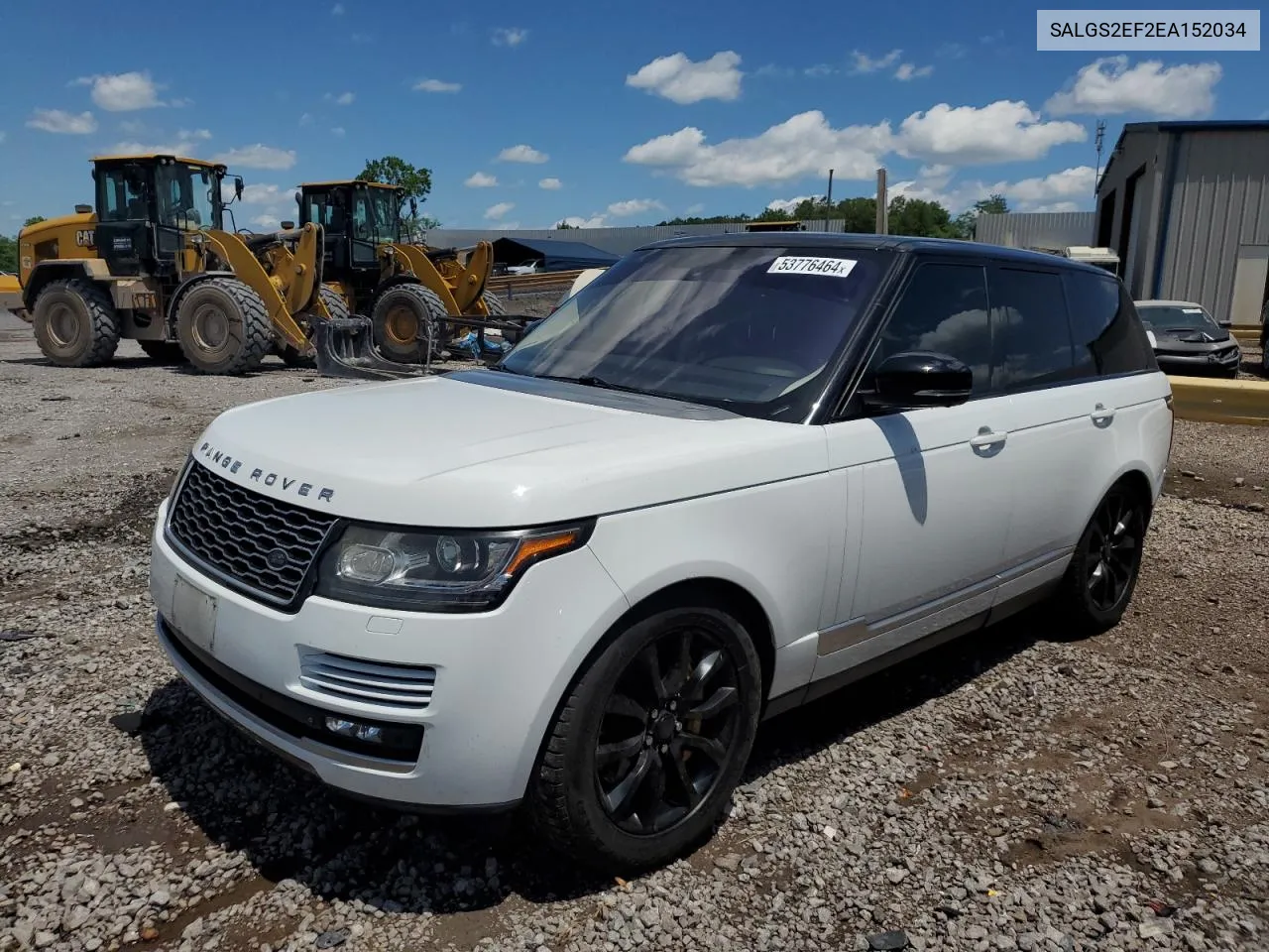 2014 Land Rover Range Rover Supercharged VIN: SALGS2EF2EA152034 Lot: 53776464