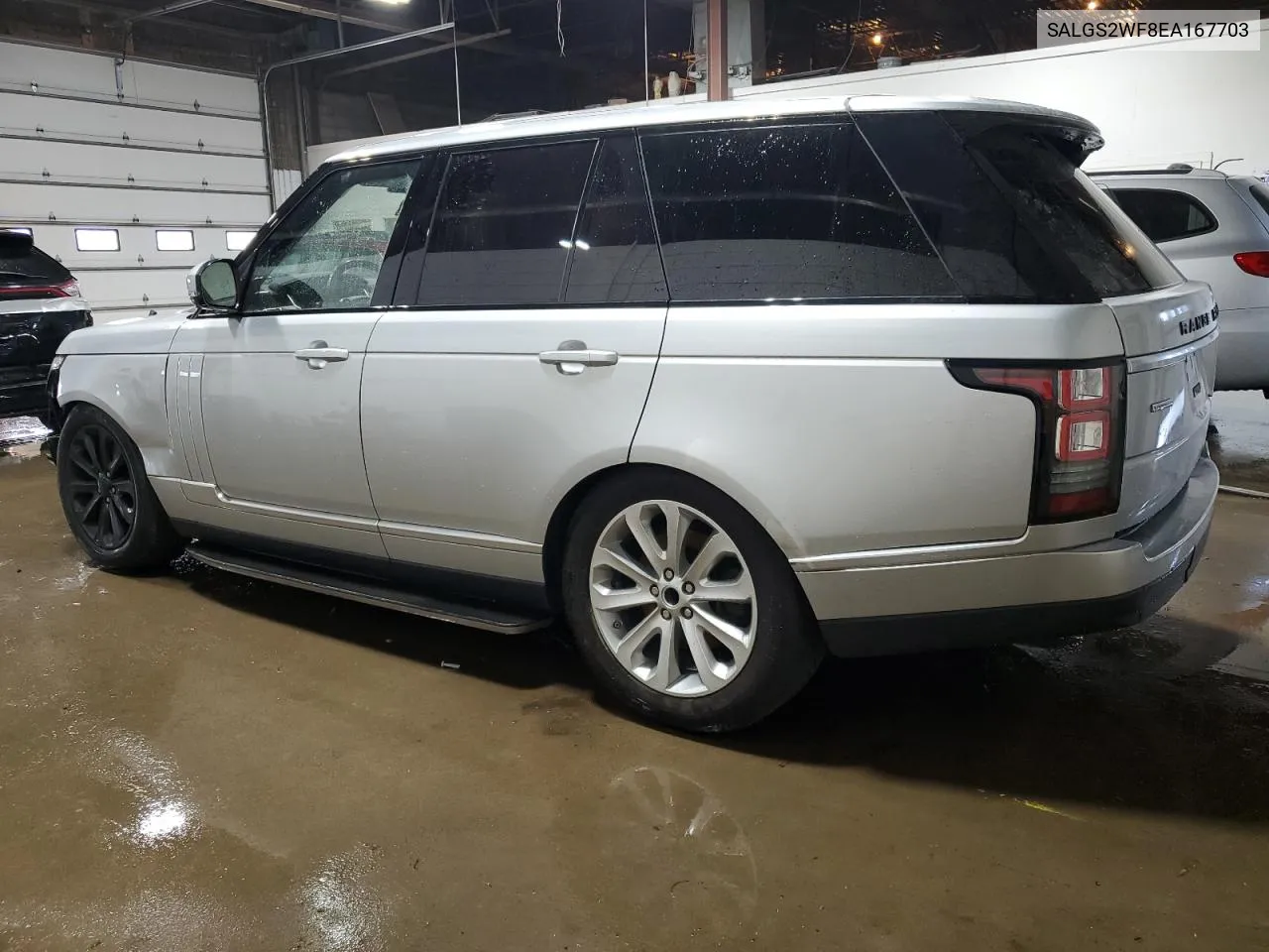 2014 Land Rover Range Rover Hse VIN: SALGS2WF8EA167703 Lot: 71320974