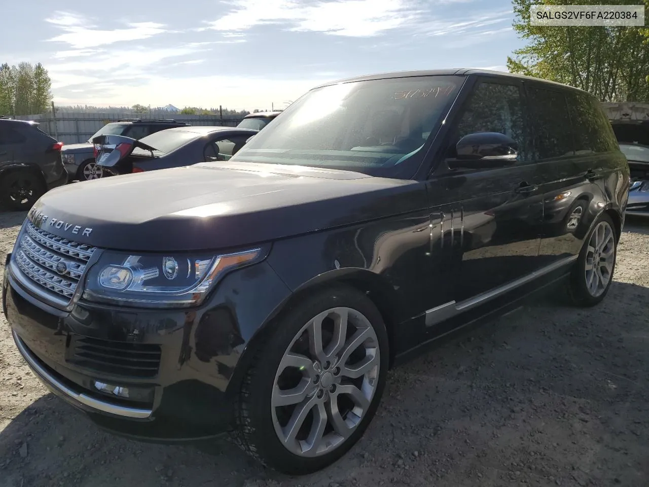 2015 Land Rover Range Rover Hse VIN: SALGS2VF6FA220384 Lot: 51752454