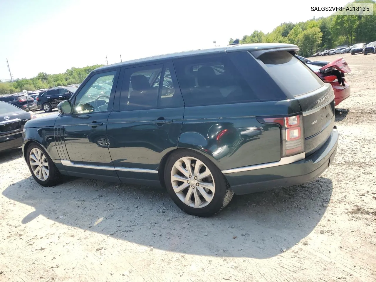 2015 Land Rover Range Rover Hse VIN: SALGS2VF8FA218135 Lot: 55493164