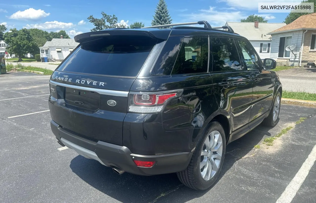 2015 Land Rover Range Rover Sport Hse VIN: SALWR2VF2FA515988 Lot: 62475714