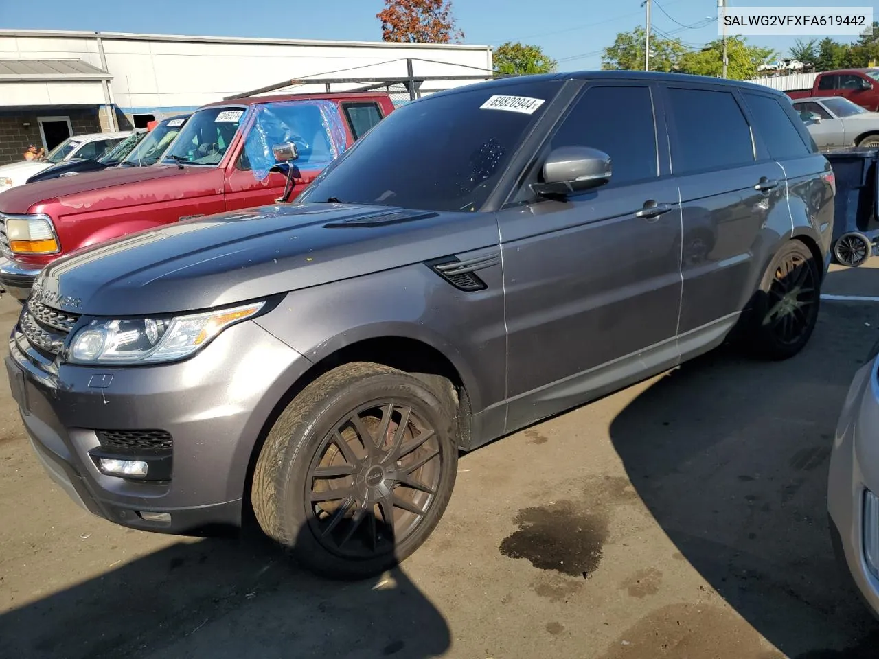 2015 Land Rover Range Rover Sport Se VIN: SALWG2VFXFA619442 Lot: 69820944