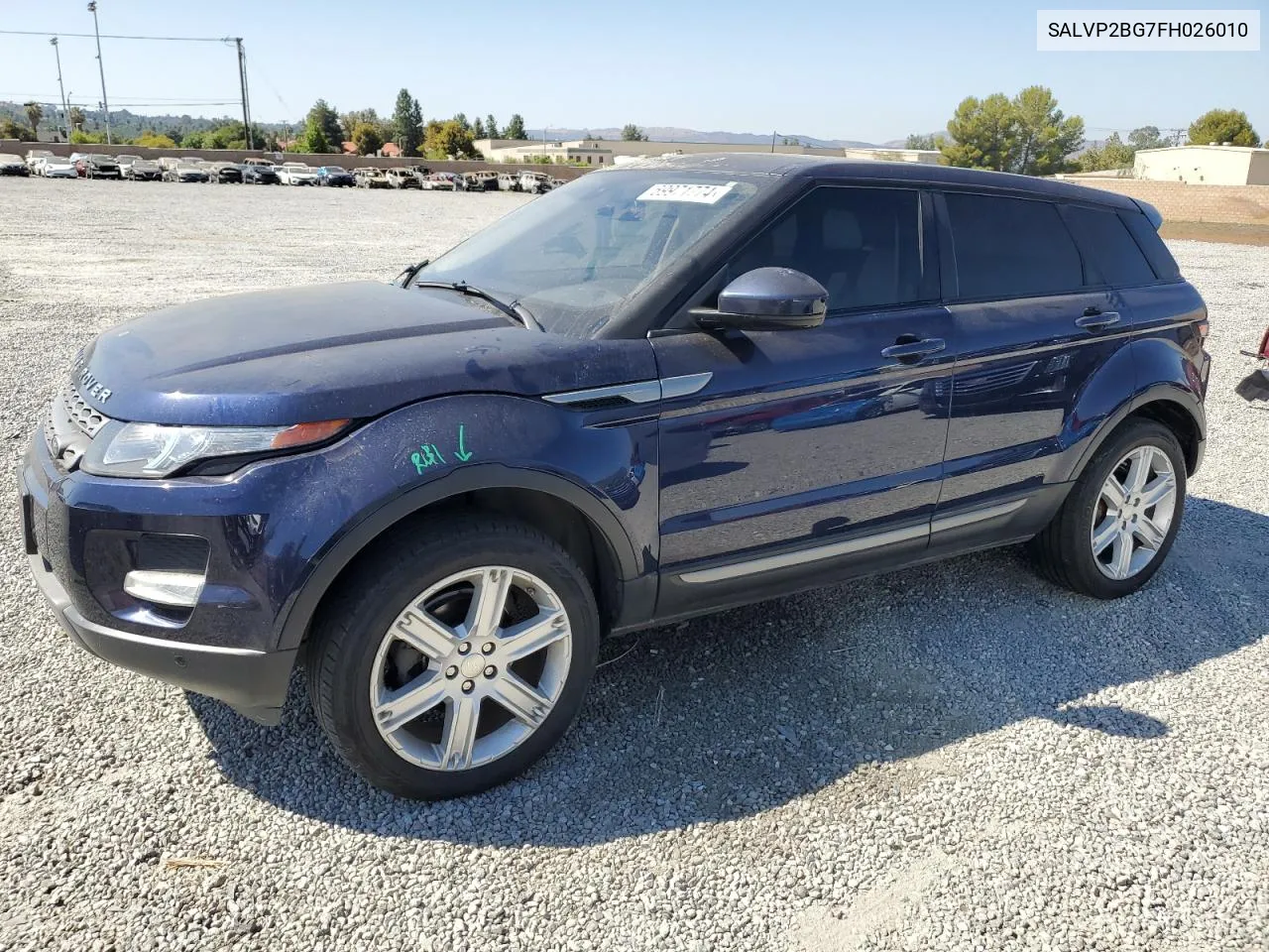 2015 Land Rover Range Rover Evoque Pure Plus VIN: SALVP2BG7FH026010 Lot: 69971774