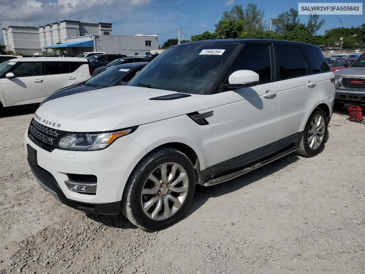 2015 Land Rover Range Rover Sport Hse VIN: SALWR2VF3FA505843 Lot: 71586294