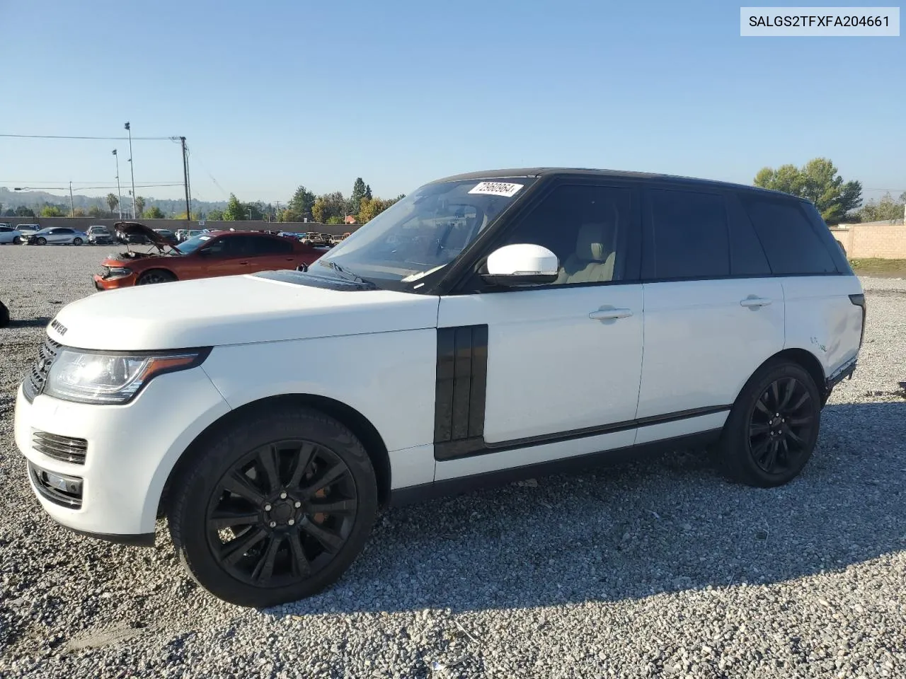 2015 Land Rover Range Rover Supercharged VIN: SALGS2TFXFA204661 Lot: 72960964