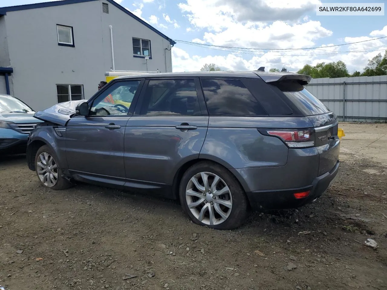 2016 Land Rover Range Rover Sport Hse VIN: SALWR2KF8GA642699 Lot: 53093344