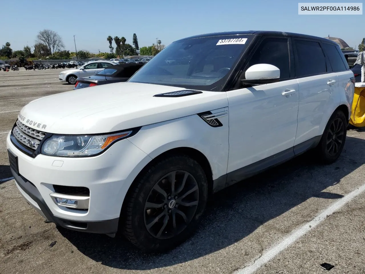 2016 Land Rover Range Rover Sport Hse VIN: SALWR2PF0GA114986 Lot: 53787784