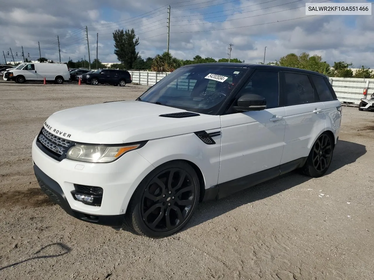 2016 Land Rover Range Rover Sport Hse VIN: SALWR2KF1GA551466 Lot: 54202034