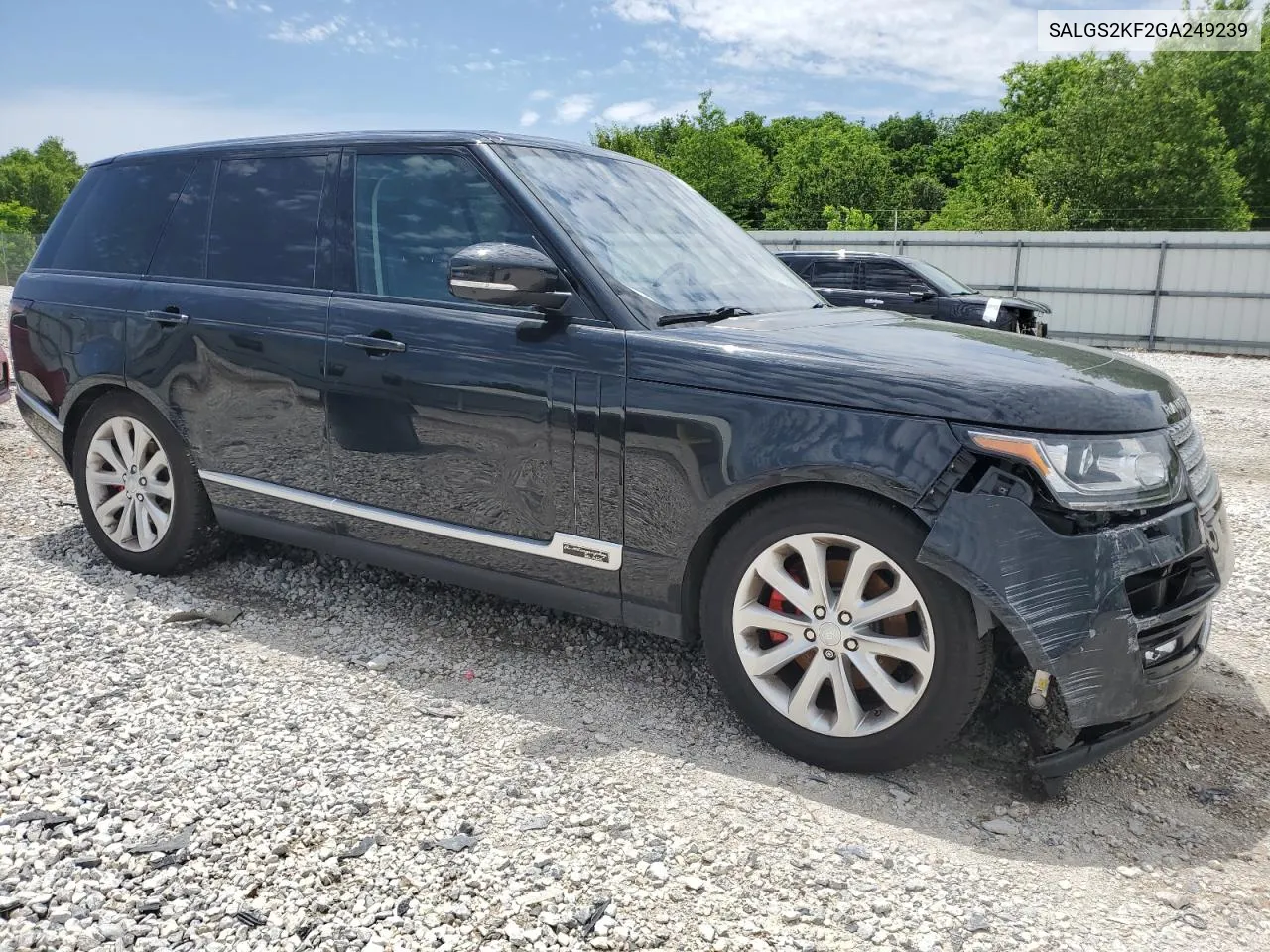 2016 Land Rover Range Rover Hse VIN: SALGS2KF2GA249239 Lot: 54355834