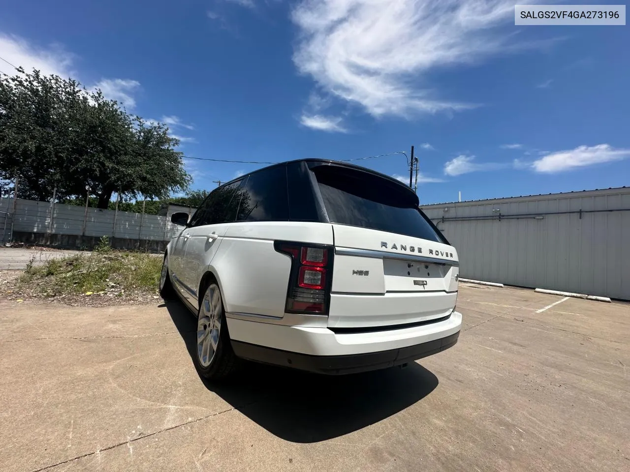 2016 Land Rover Range Rover Hse VIN: SALGS2VF4GA273196 Lot: 55447624