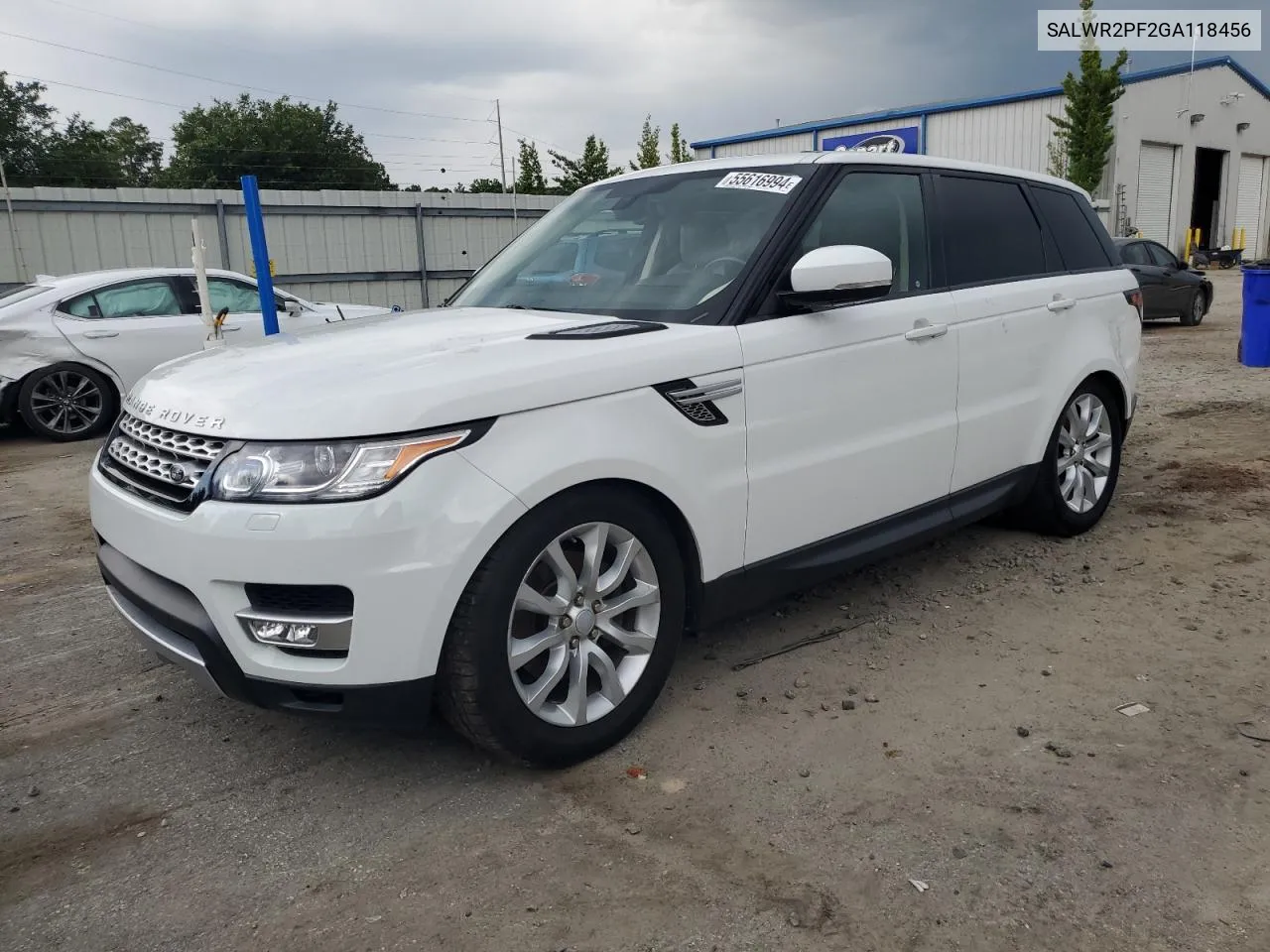 2016 Land Rover Range Rover Sport Hse VIN: SALWR2PF2GA118456 Lot: 55616994