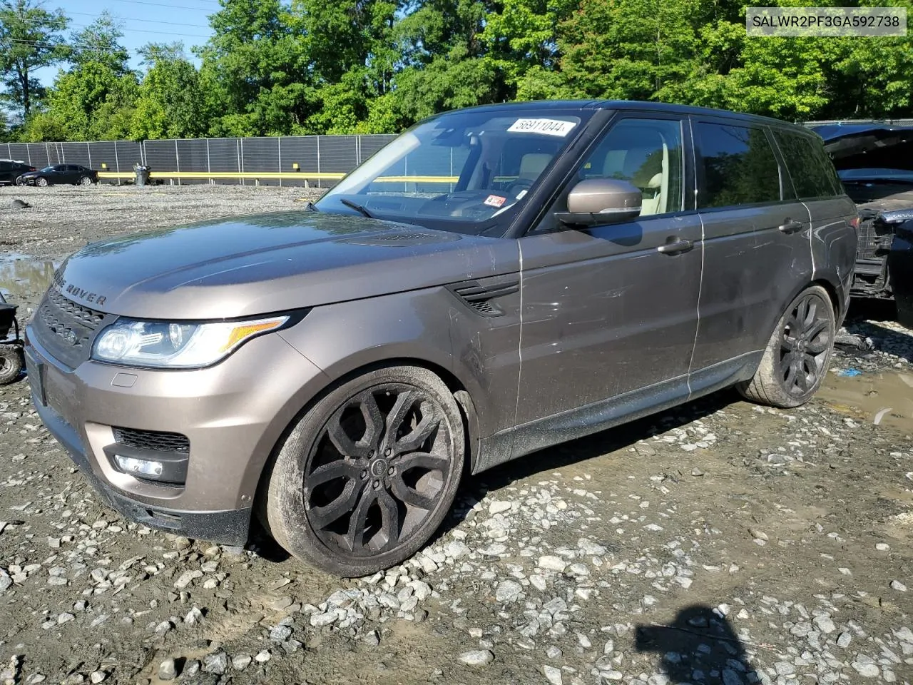 2016 Land Rover Range Rover Sport Hse VIN: SALWR2PF3GA592738 Lot: 56911044